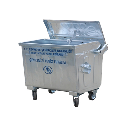 400 Litre Sıcak Daldırma Galvanizli Çöp Konteyneri